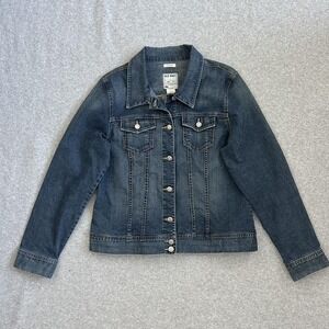 Old Navy Denim Jacket Womens XL Blue Stretch Jean Trucker Classic Casual
